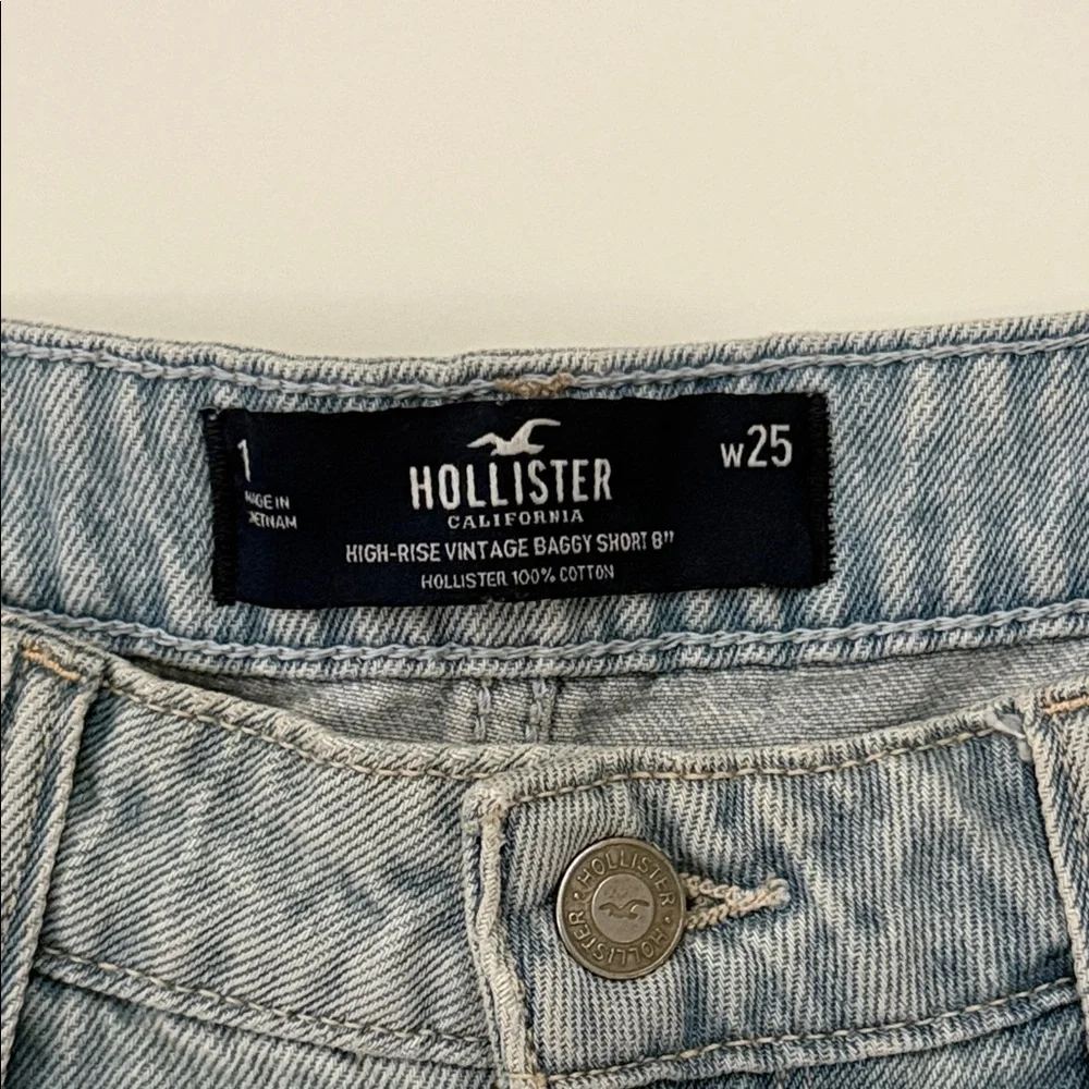 Hollister California High Rise Vintage Baggy Denim Shorts W25